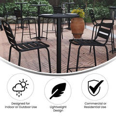 Flash Furniture flip-up top button detail enabling quick collapse and storage