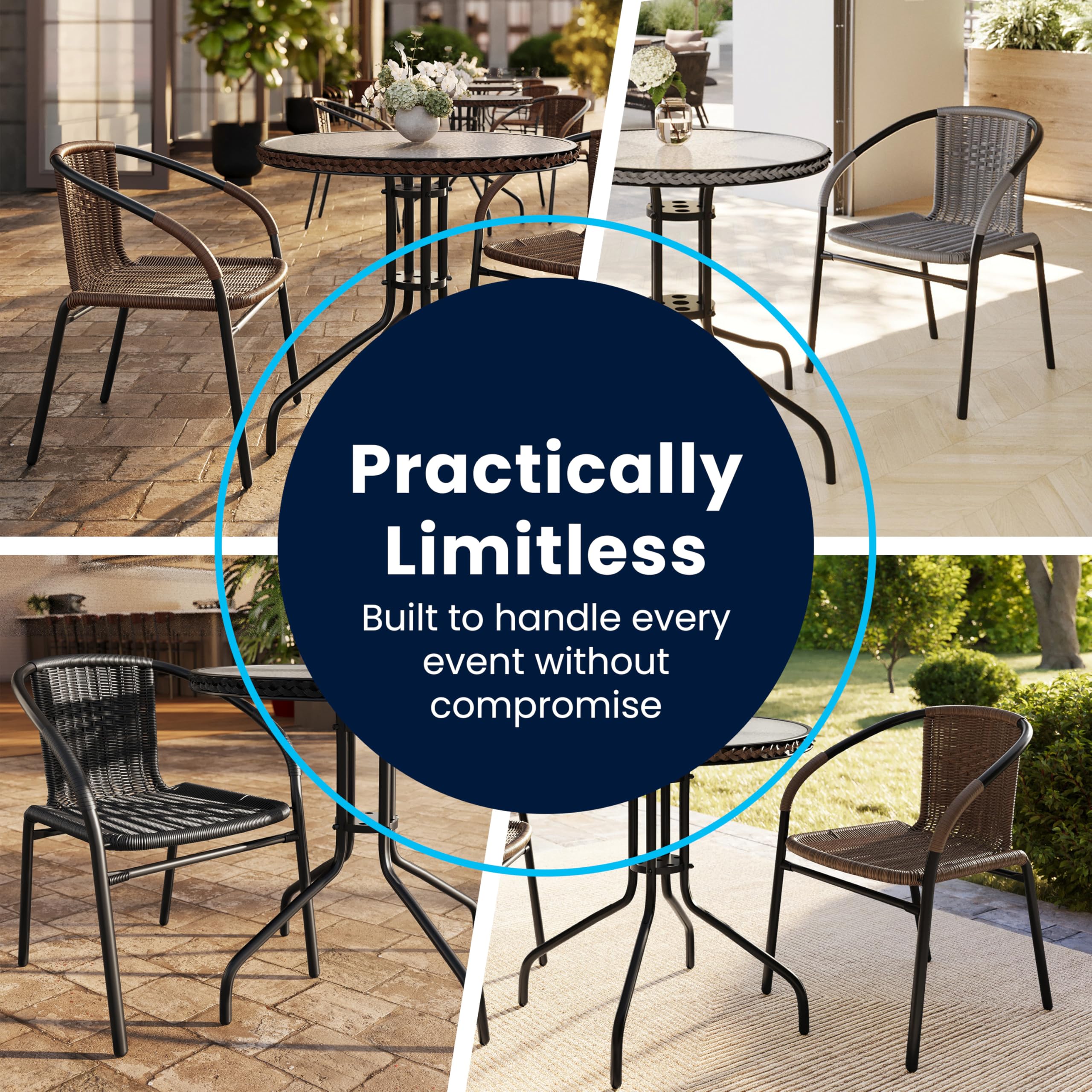 Flash Furniture metal frame and cross brace detail highlighting reinforced stability