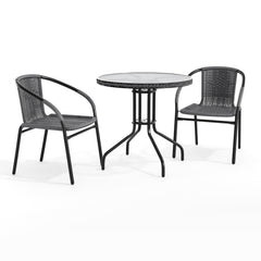 Flash Furniture front view of full set showing compact patio styling and durability
