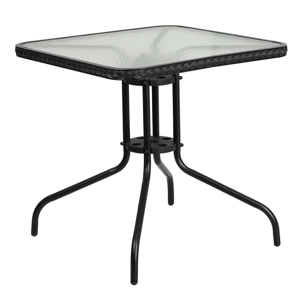 Flash Furniture front view of square table showing clean modern silhouette and stability