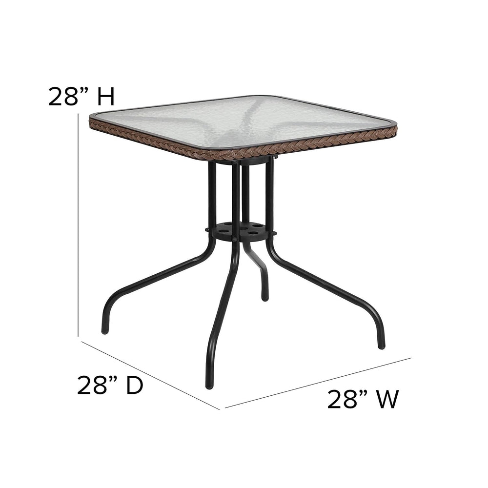 Flash Furniture patio setup with table and chairs showing comfortable outdoor dining scene