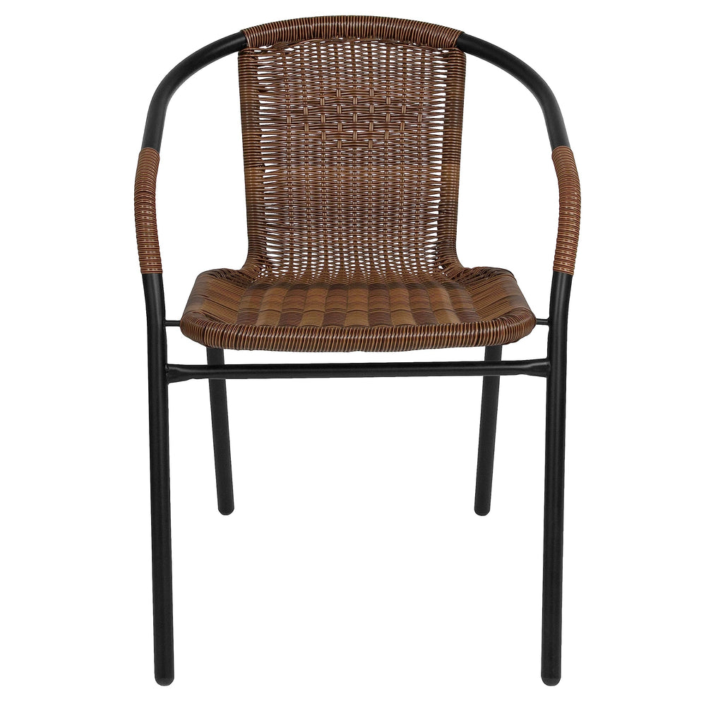 Flash Furniture close-up of woven rattan texture showing durable weave and natural aesthetic appeal