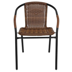 Flash Furniture close-up of woven rattan texture showing durable weave and natural aesthetic appeal