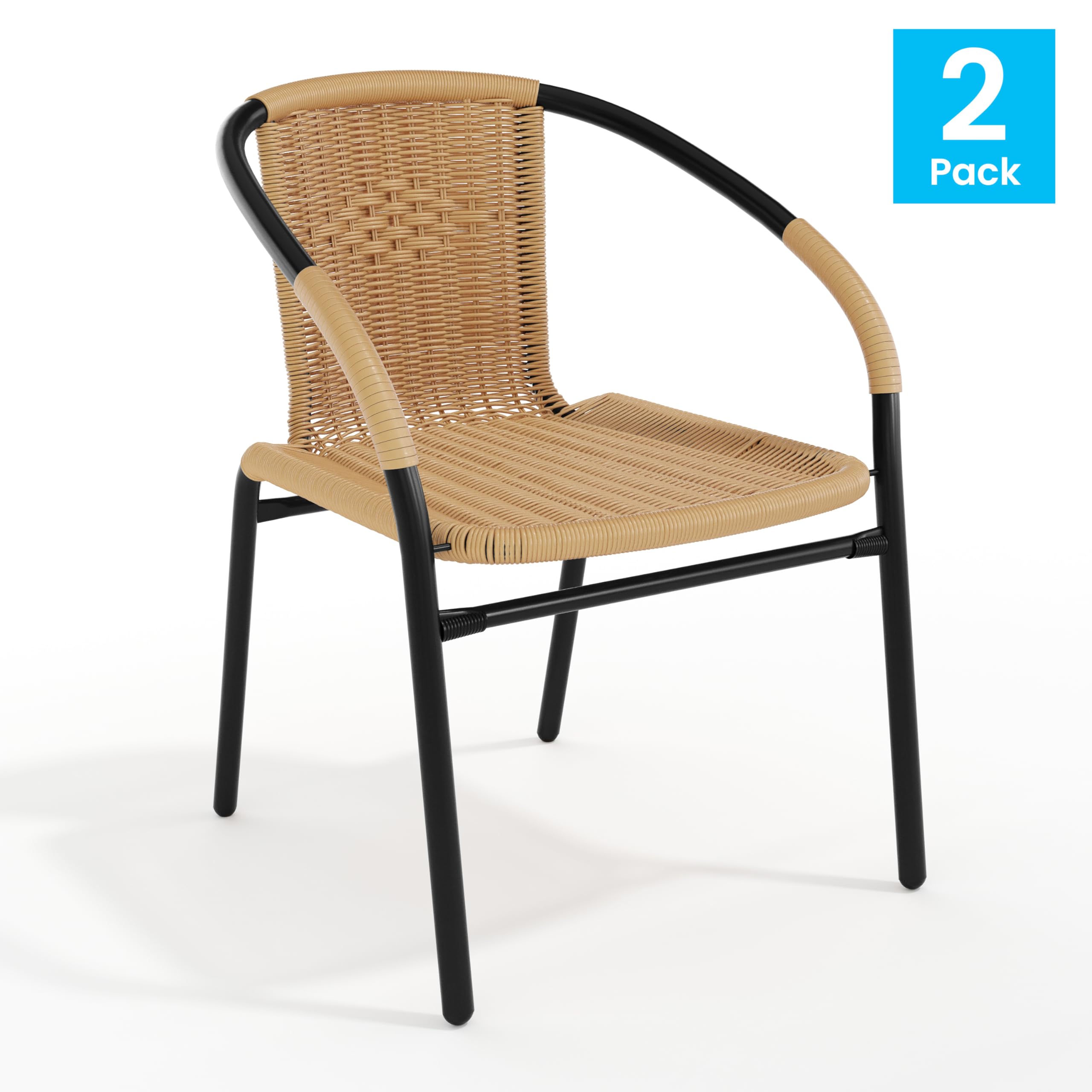 Flash Furniture Lila close-up of woven rattan texture highlighting comfort and breathability