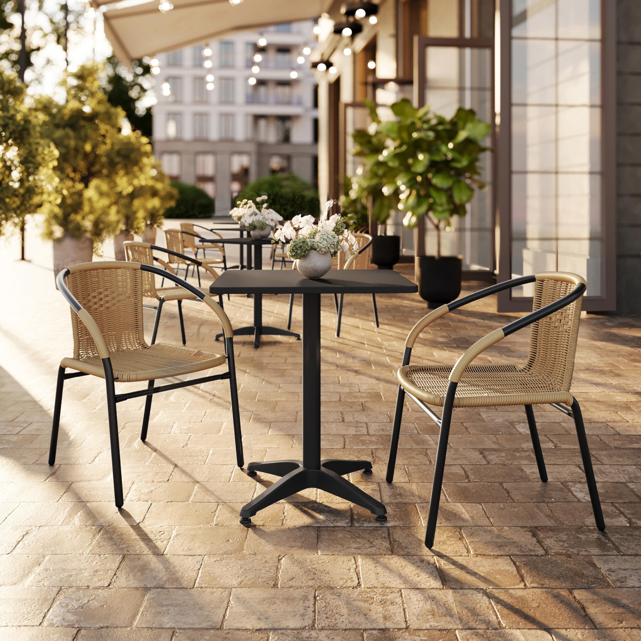Flash Furniture Lila product dimensions overlay clarifying seat and overall measurements