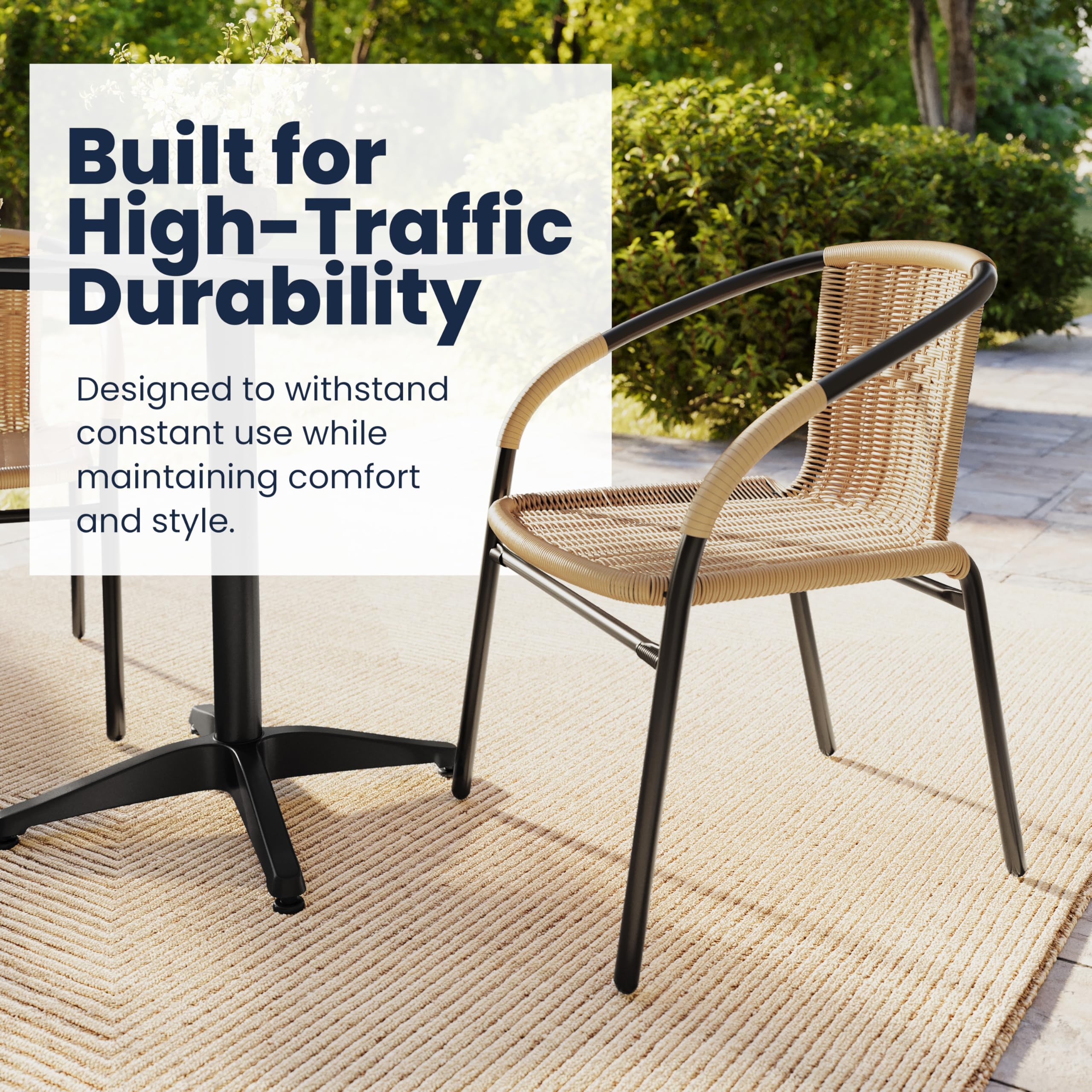 Flash Furniture Lila floor glide detail protecting floors and reducing noise from movement