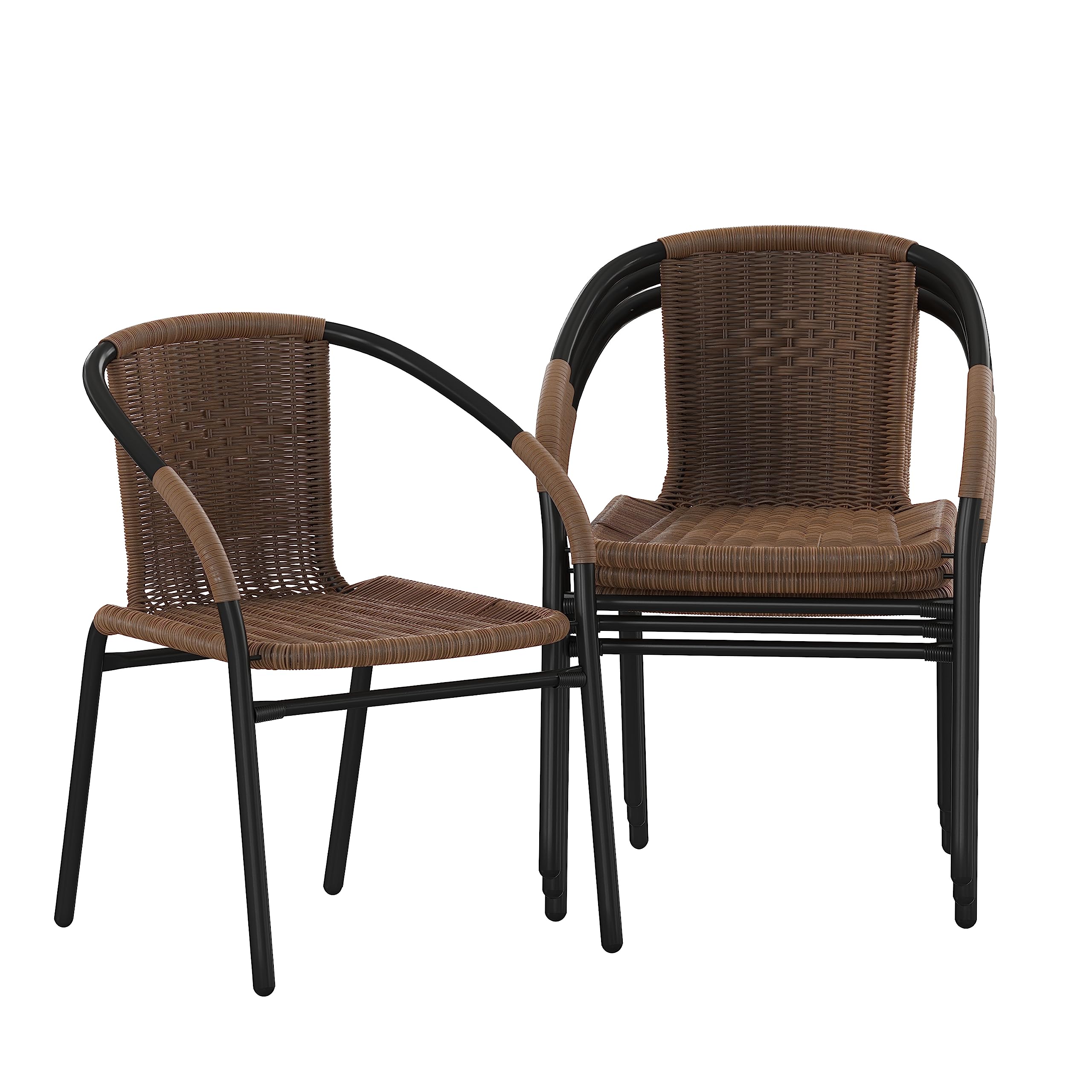 Flash Furniture Lila front view showing woven rattan and seating benefit