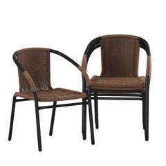 Flash Furniture Lila front view showing woven rattan and seating benefit