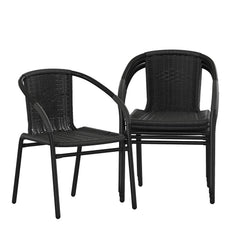 Flash Furniture Lila front view showing woven rattan and elegant silhouette for stylish seating