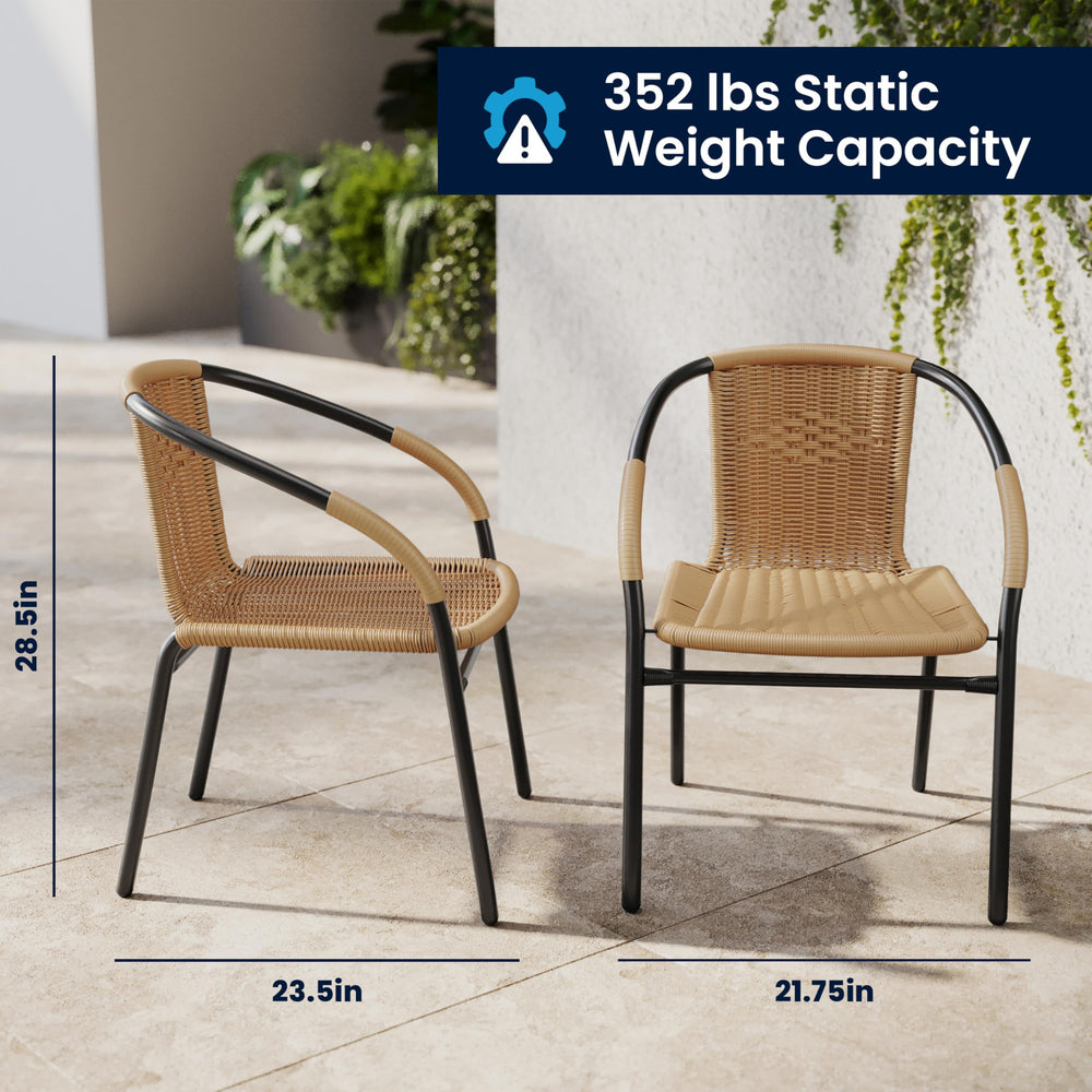 Flash Furniture Lila next to person for scale illustrating comfortable seat size