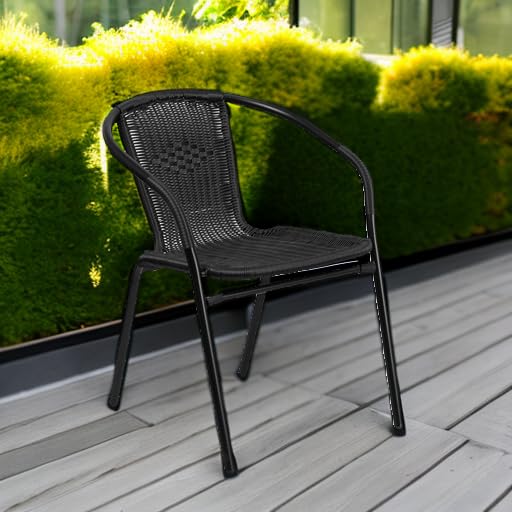 Flash Furniture Lila seat detail showing shaped rattan seat for supportive, comfortable sitting