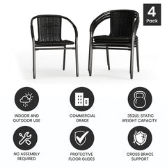 Flash Furniture Lila stacked chairs demonstrating compact storage and space-saving benefit