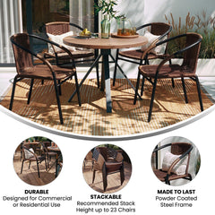 Flash Furniture Lila stacked chairs illustrating compact storage benefit