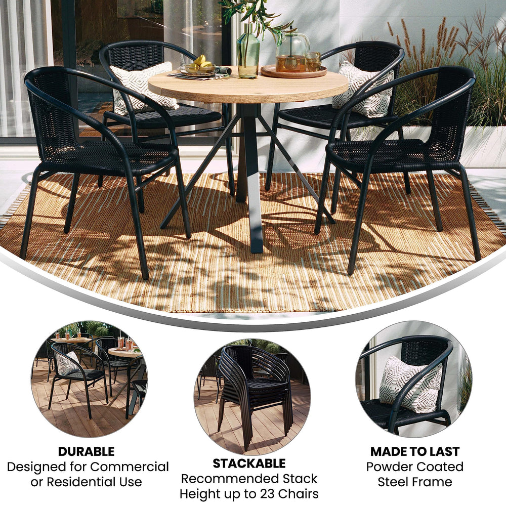 Flash Furniture Lila close-up of woven rattan texture showcasing breathable, natural finish