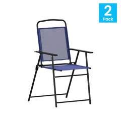 Flash Furniture folded profile navy chair illustrating portable storage benefit