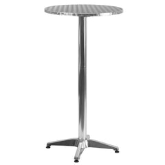 Flash Furniture front view of round bar table showing compact footprint and modern style