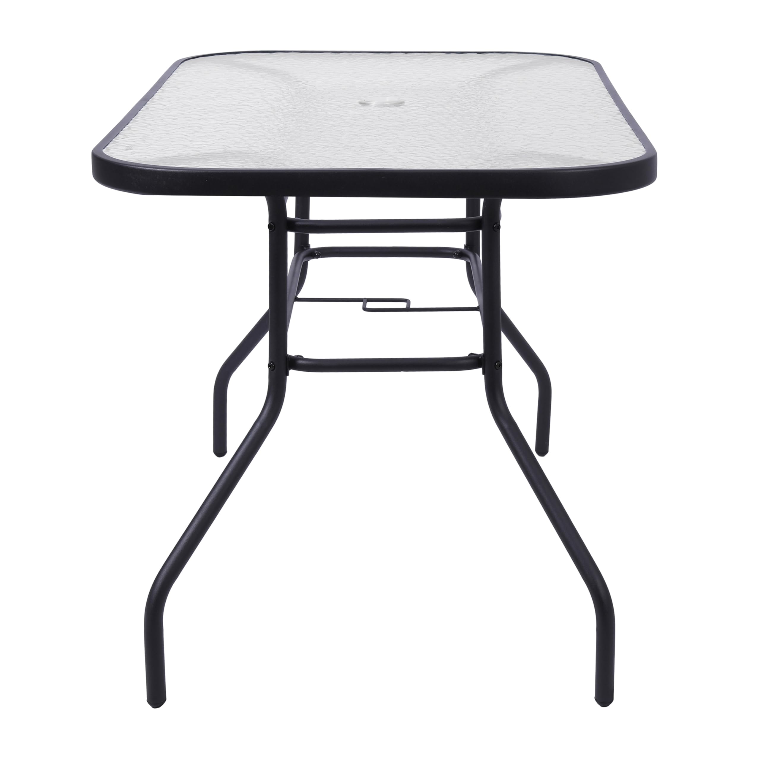 Flash Furniture table with chairs for scale showing seating for four and space-saving benefit