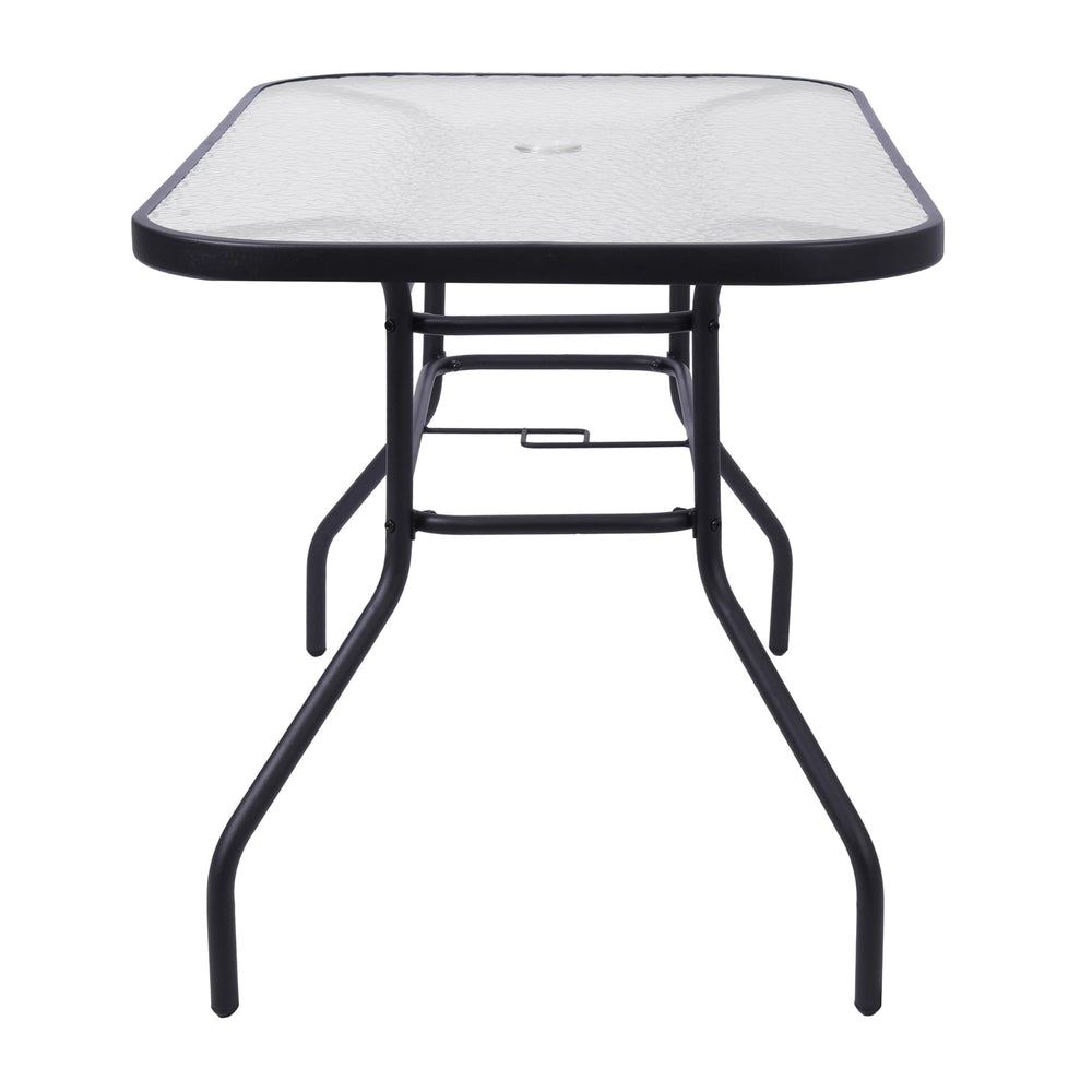Flash Furniture table with chairs for scale showing seating for four and space-saving benefit