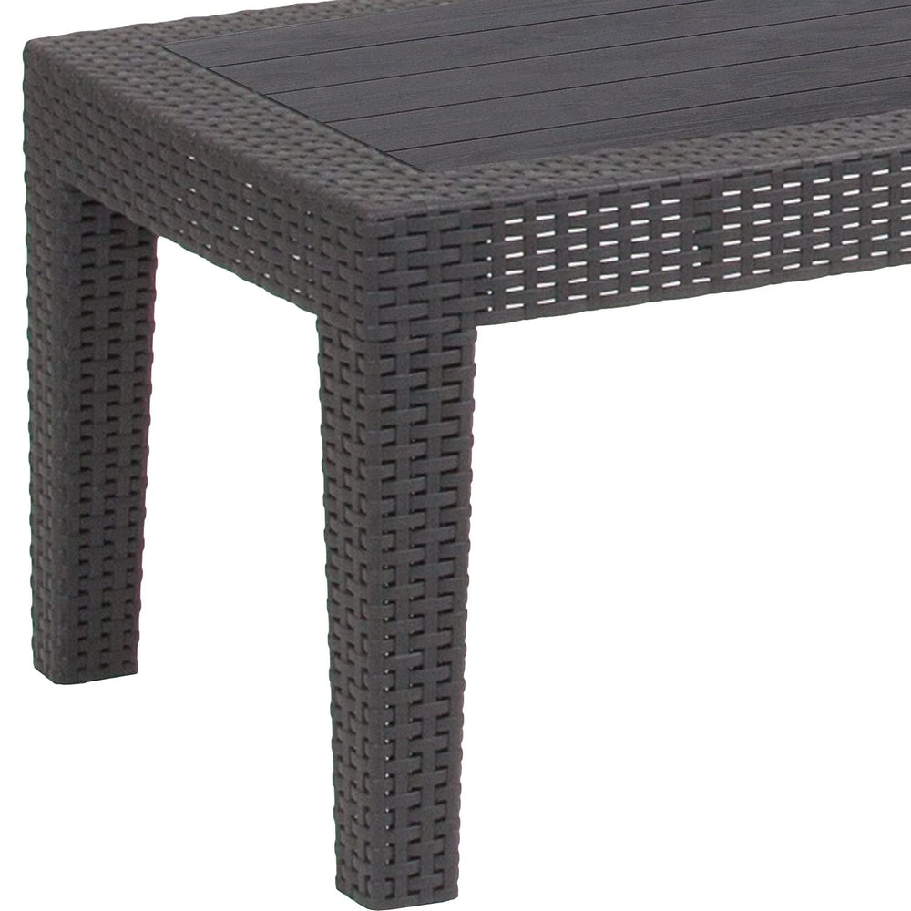 Flash Furniture Seneca styled with decor and plants showing how it completes an outdoor living space