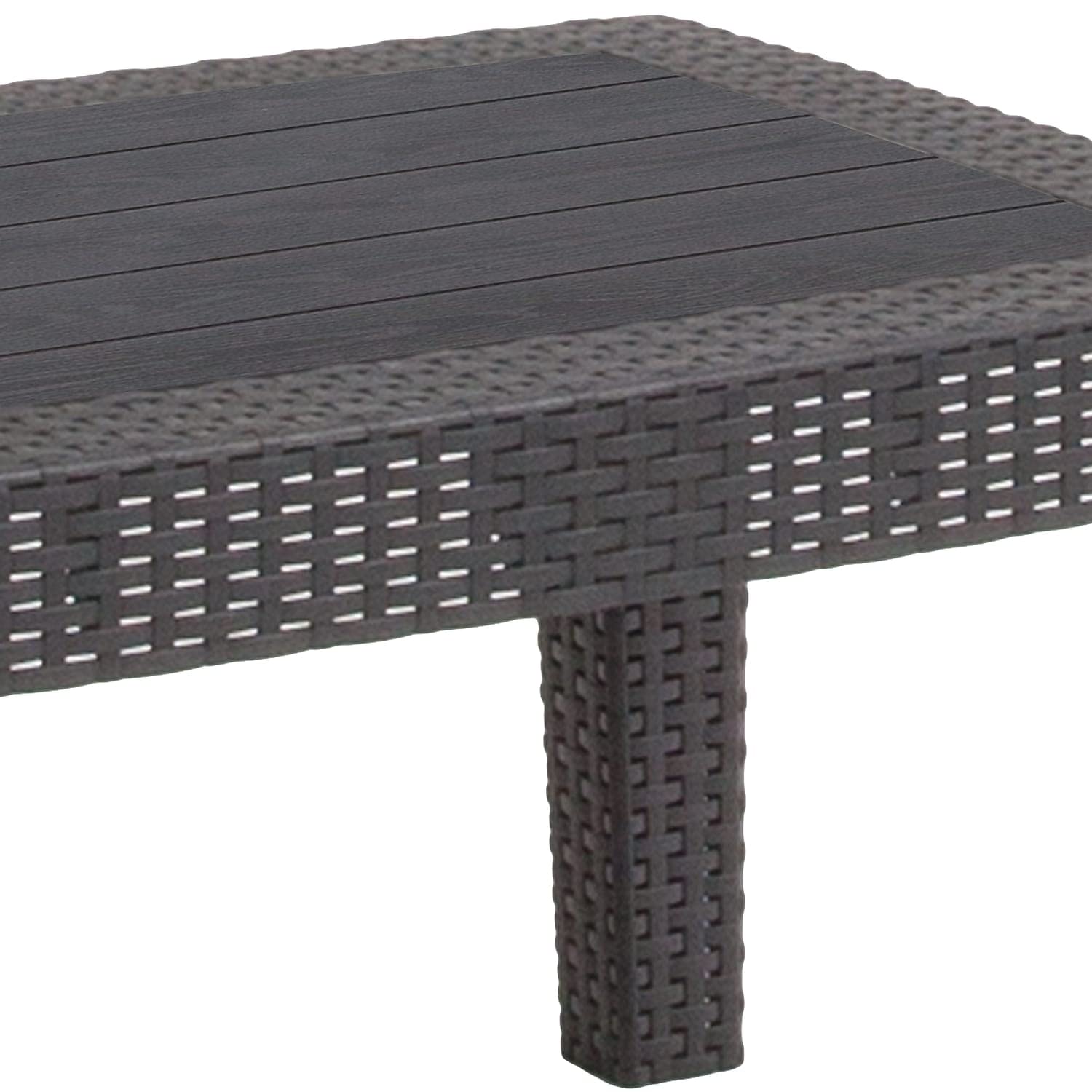 Flash Furniture Seneca frame texture close-up showing weather-resistant resin finish for durability