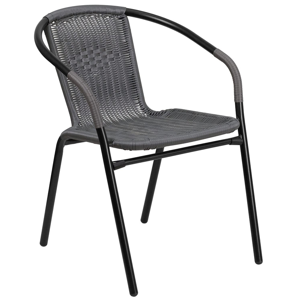 Flash Furniture side profile of chair and table showing ergonomic armrests and fit