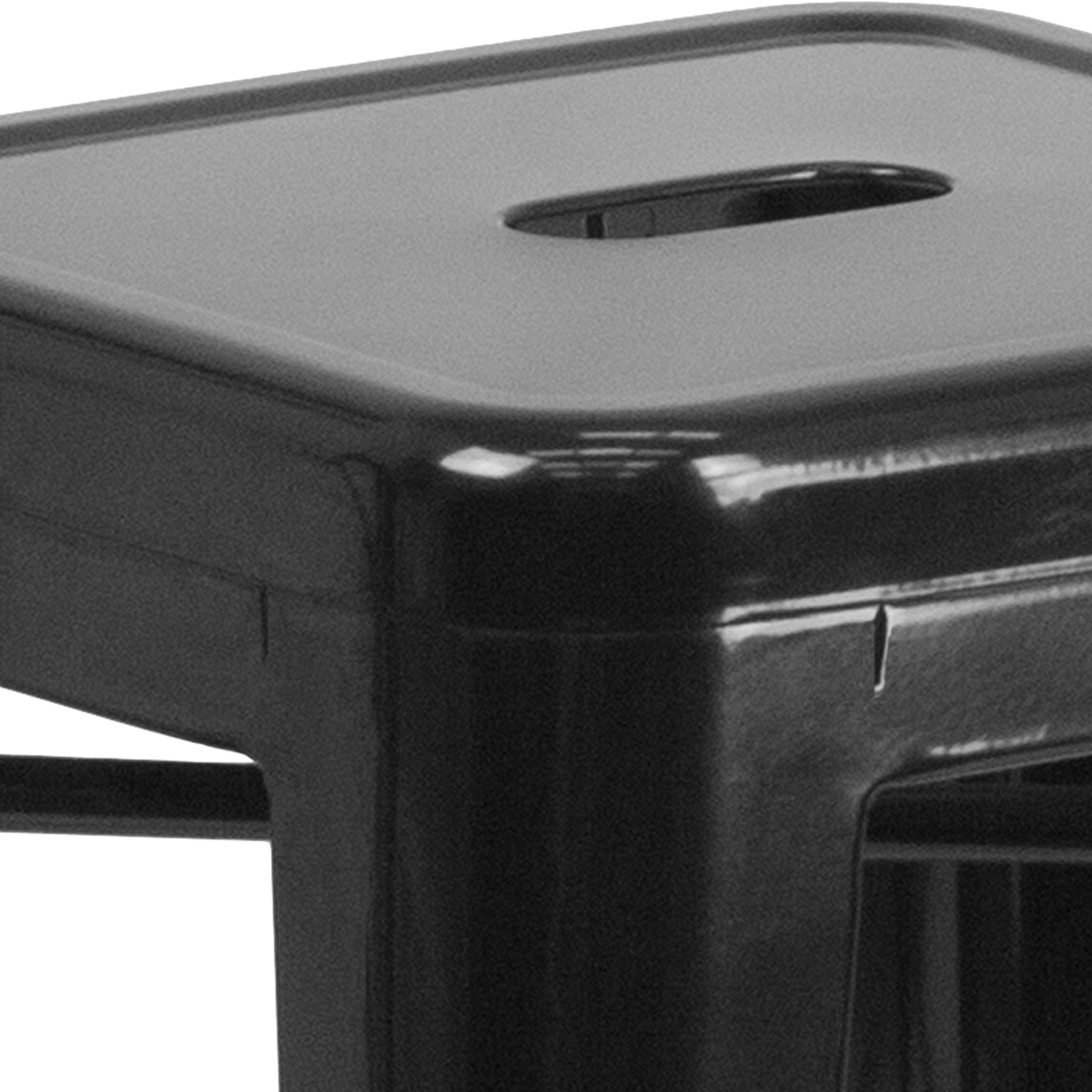Flash Furniture side profile placed at counter illustrating proper bar height fit