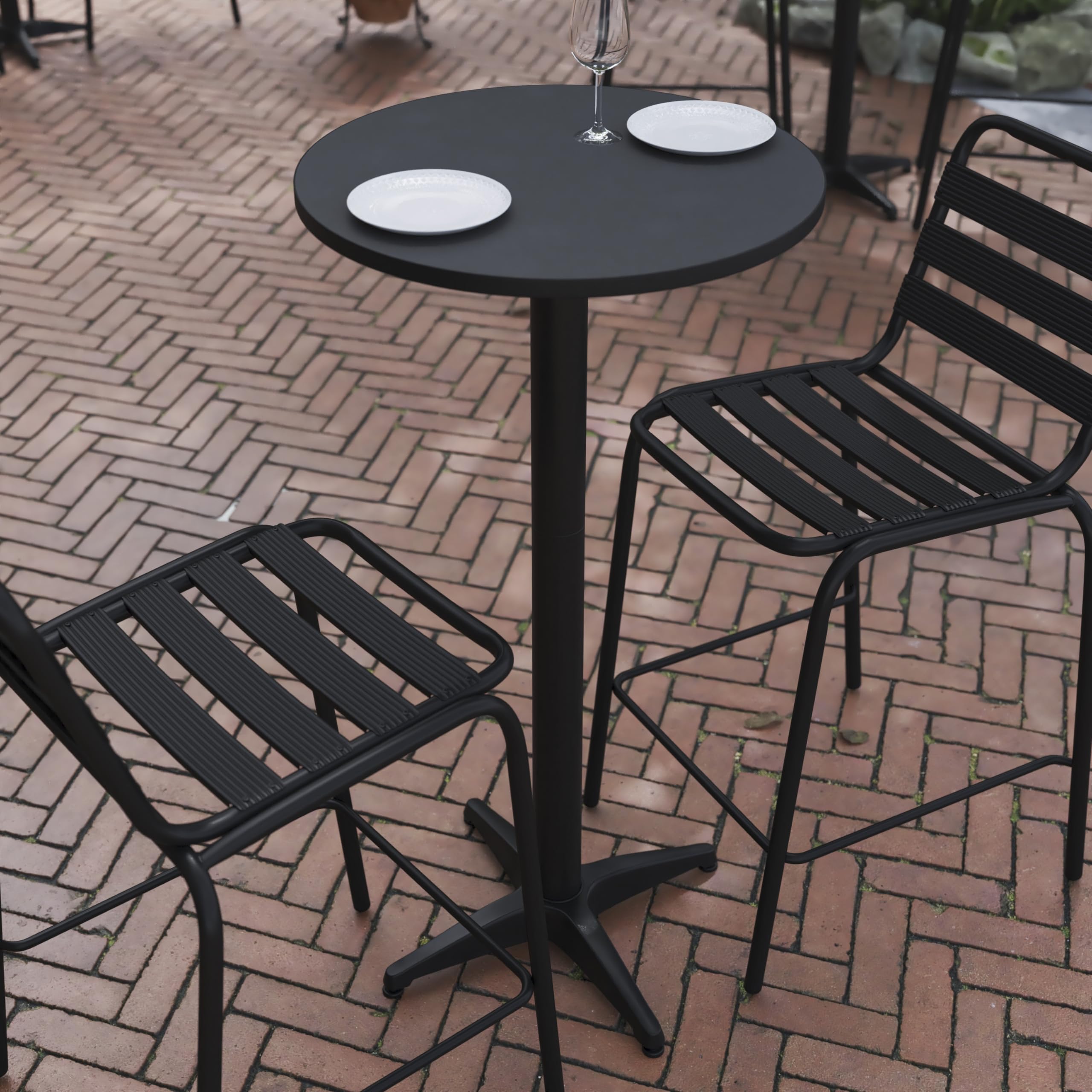 Flash Furniture side profile illustrating slim silhouette and space-saving footprint