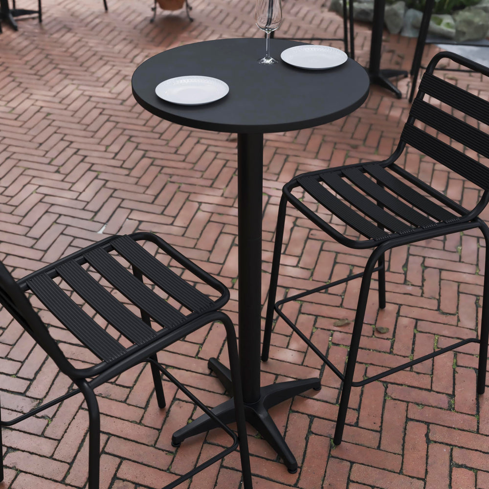 Flash Furniture side profile illustrating slim silhouette and space-saving footprint