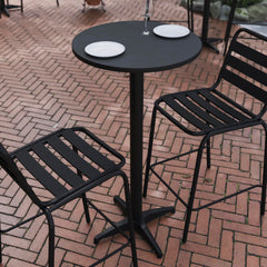 Flash Furniture side profile illustrating slim silhouette and space-saving footprint