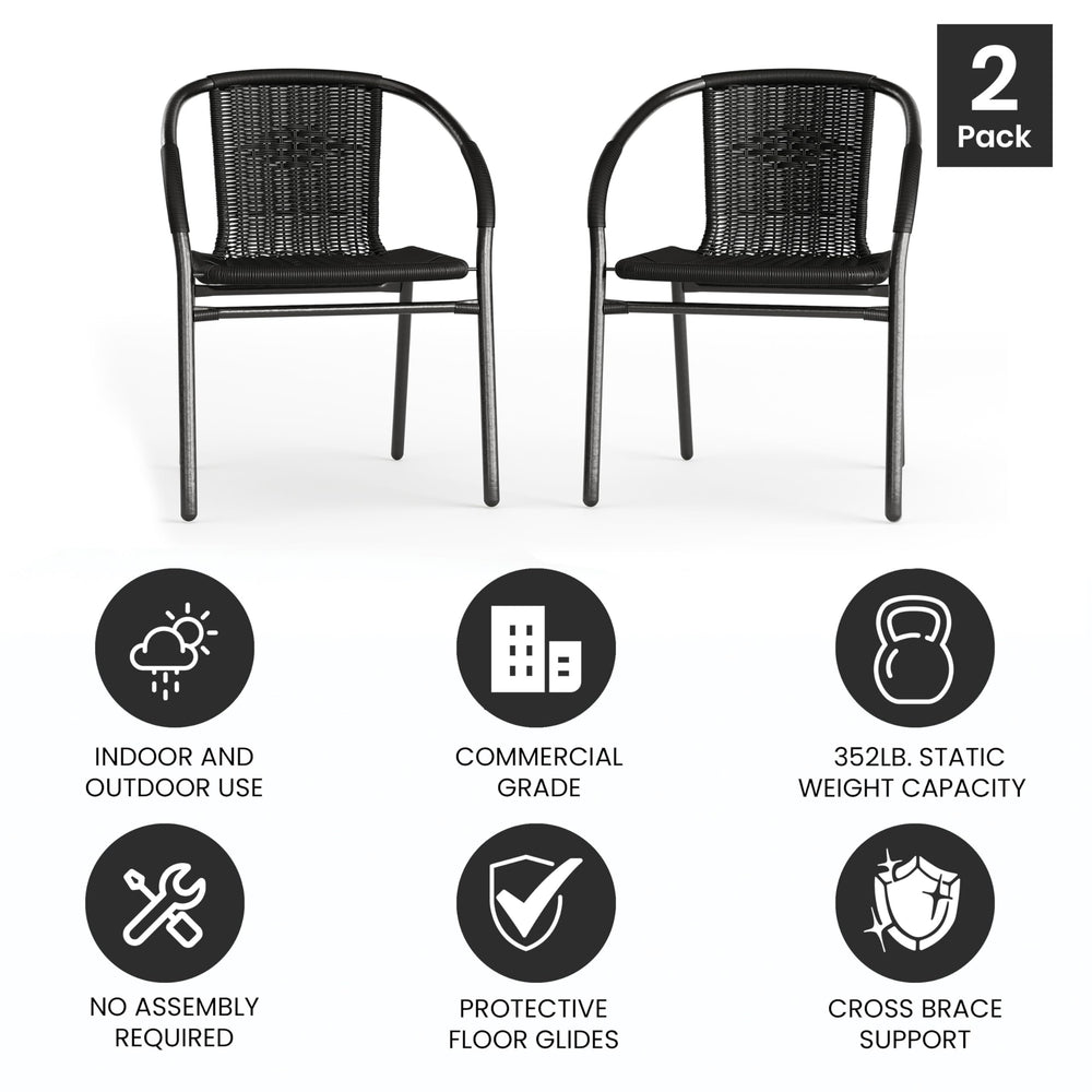 Flash Furniture stacked chairs showing space-saving storage advantage