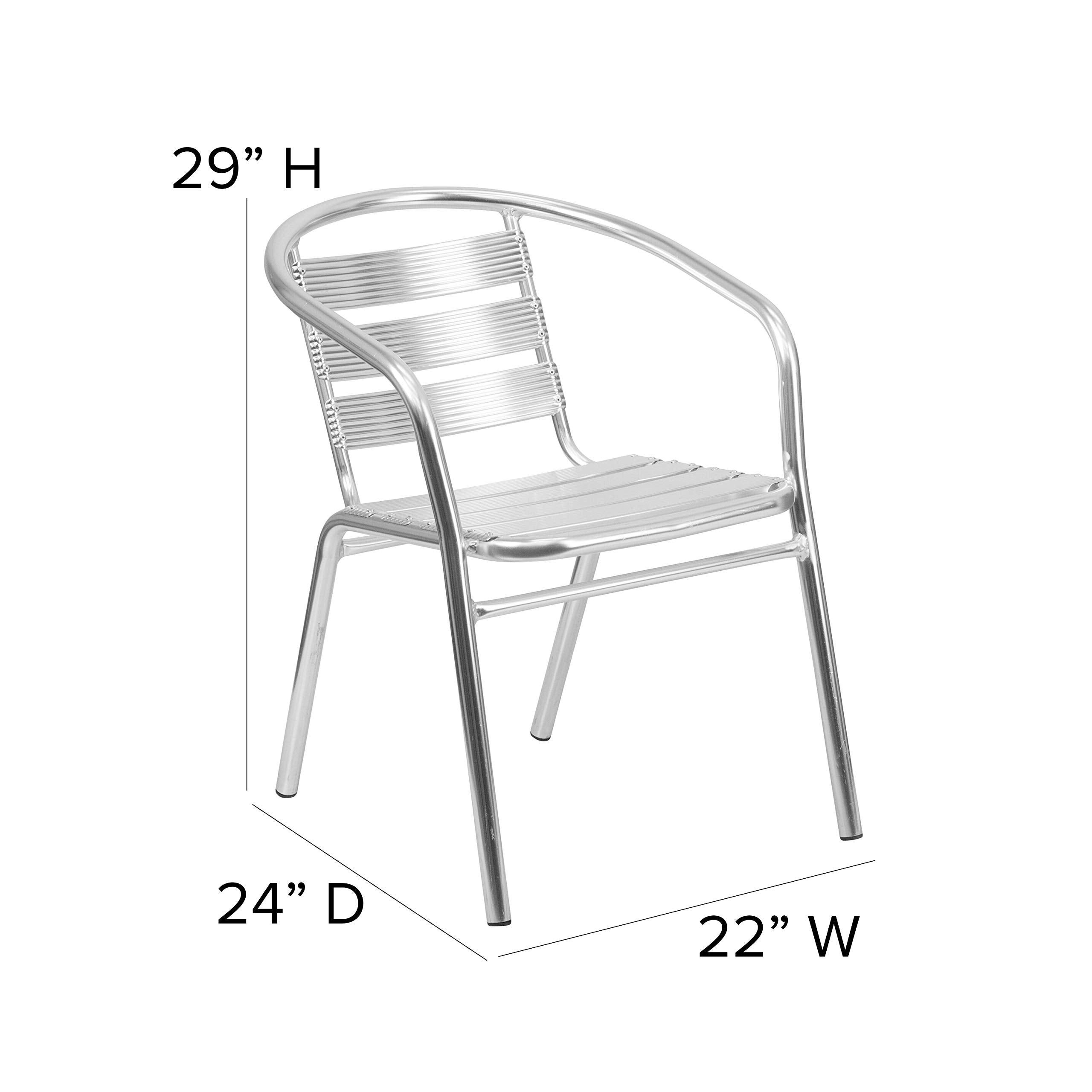 Flash Furniture stacked chairs demonstrating efficient storage and quick setup