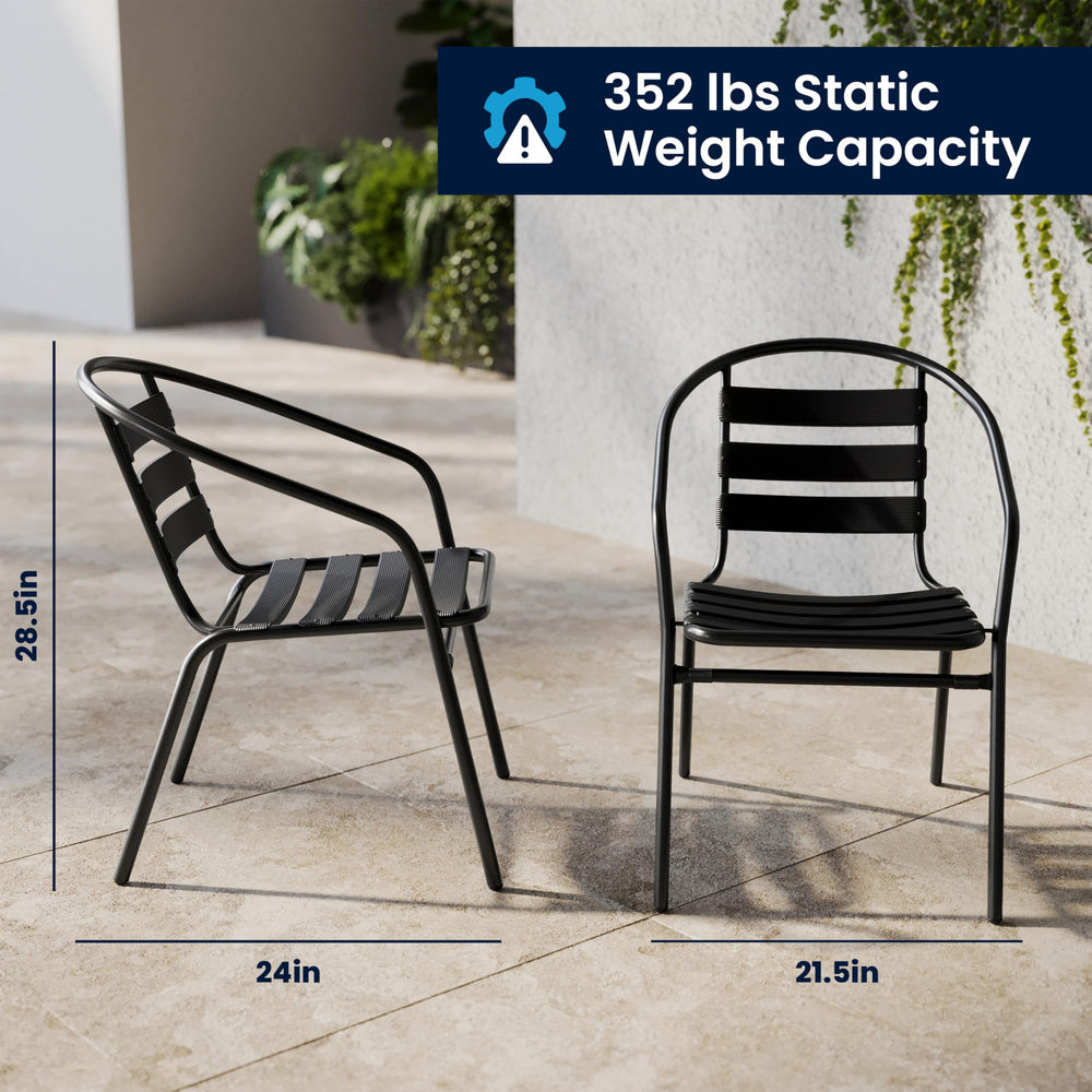 Flash Furniture stacked chairs showing compact storage and efficient space savings