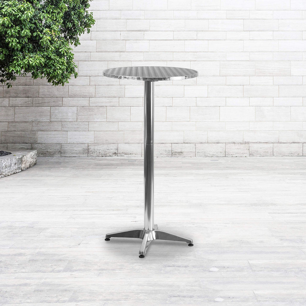 Flash Furniture close-up of stainless-steel-style tabletop highlighting smooth finish benefit