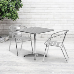 Flash Furniture close-up of stainless-steel top easy-to-clean finish