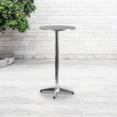 Flash Furniture close-up of stainless-steel-style tabletop highlighting smooth finish benefit