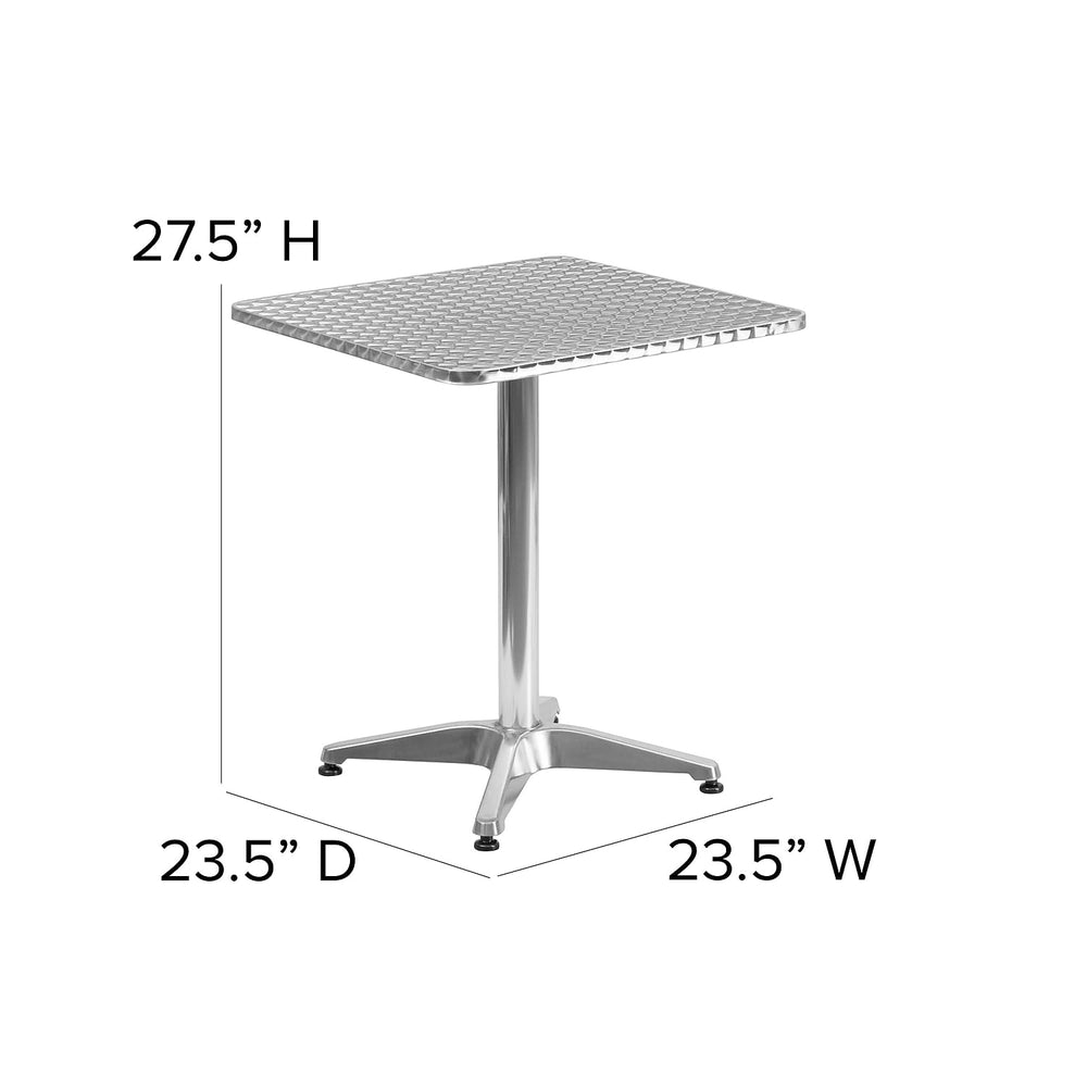 Flash Furniture table on patio setting showing outdoor versatility and guest-ready appearance