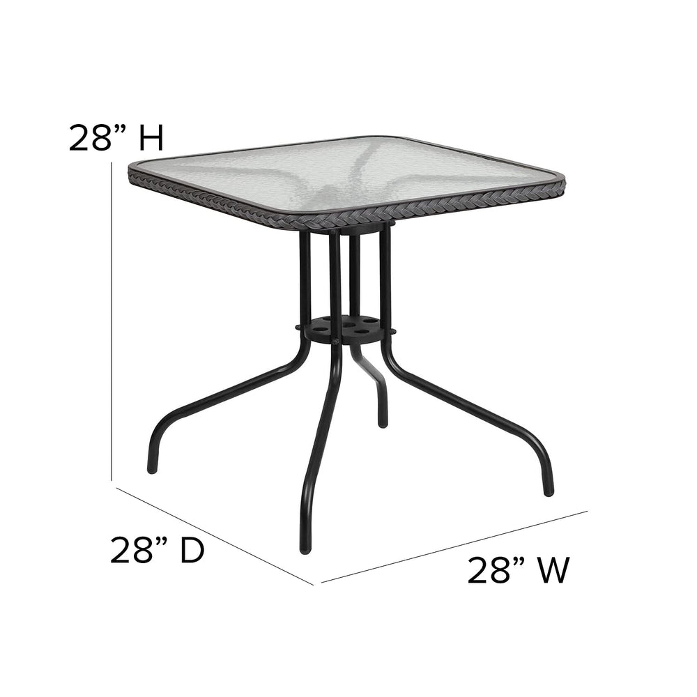 Flash Furniture table in patio setting demonstrating outdoor-ready dining arrangement
