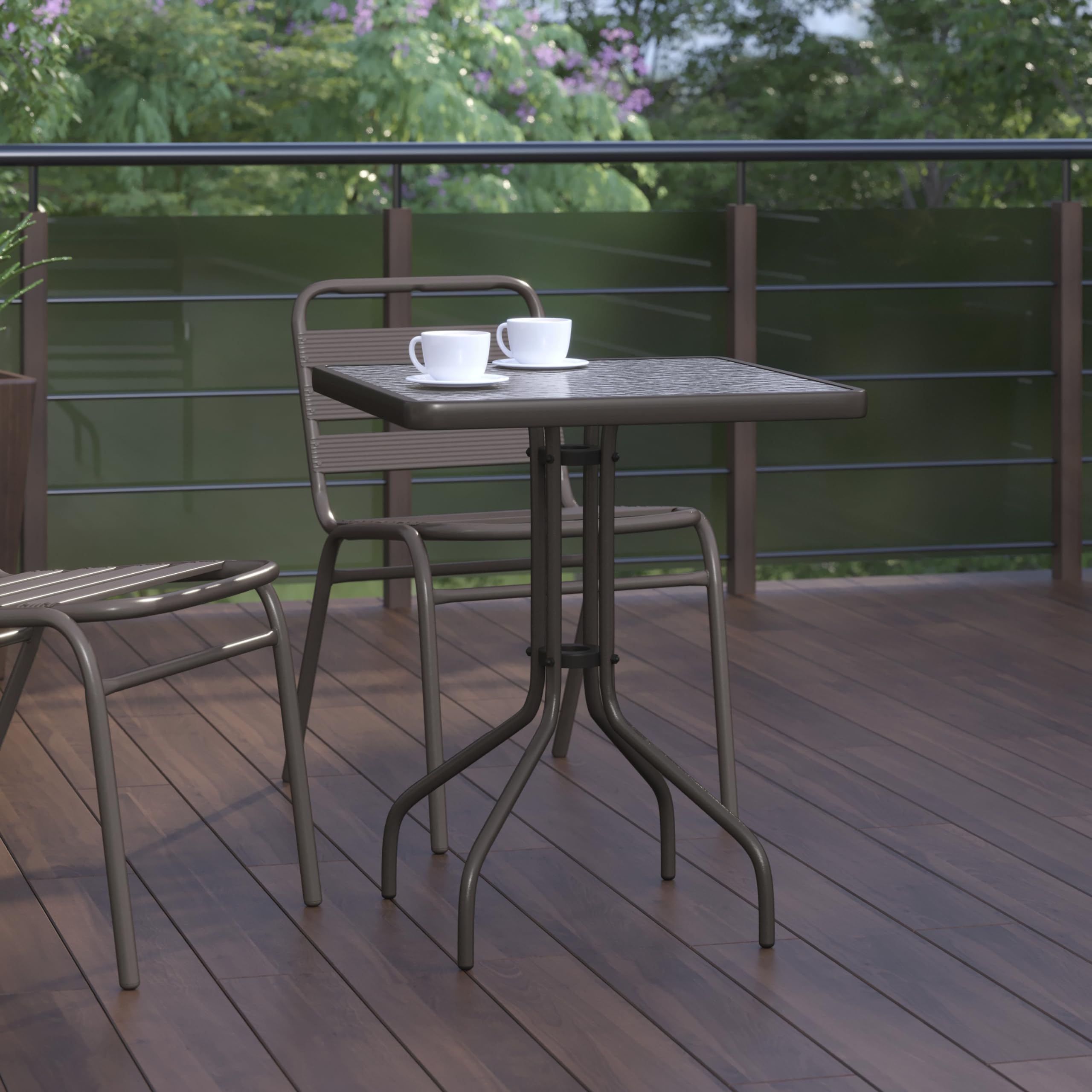 Flash Furniture table with two chairs in use benefit: comfortable dining for two