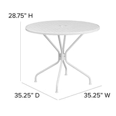 Flash Furniture table leg and frame detail highlights powder-coated finish and strength