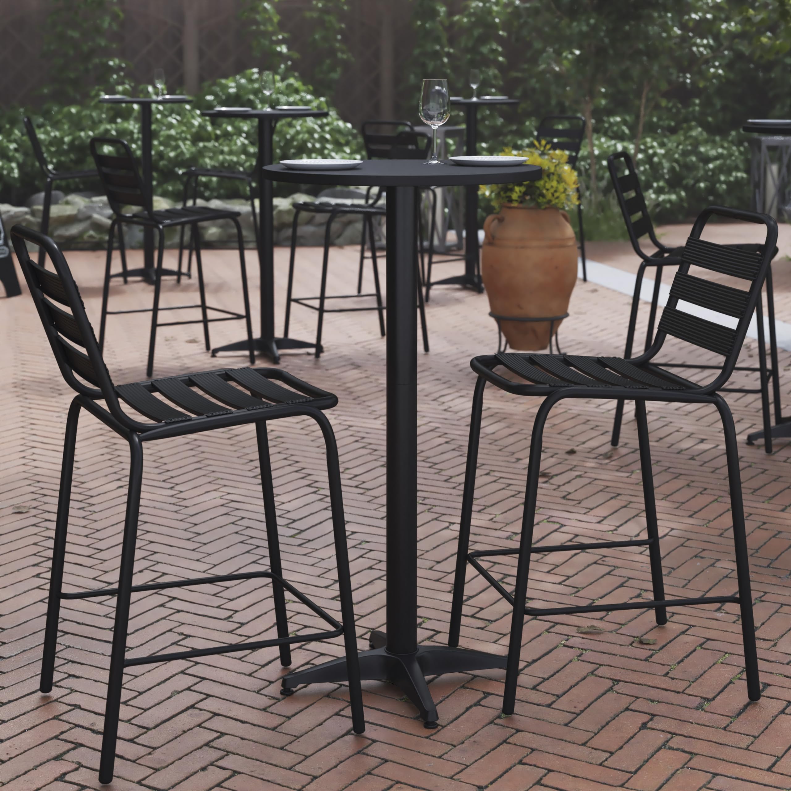 Flash Furniture close-up of smooth designer tabletop highlighting easy-to-clean surface