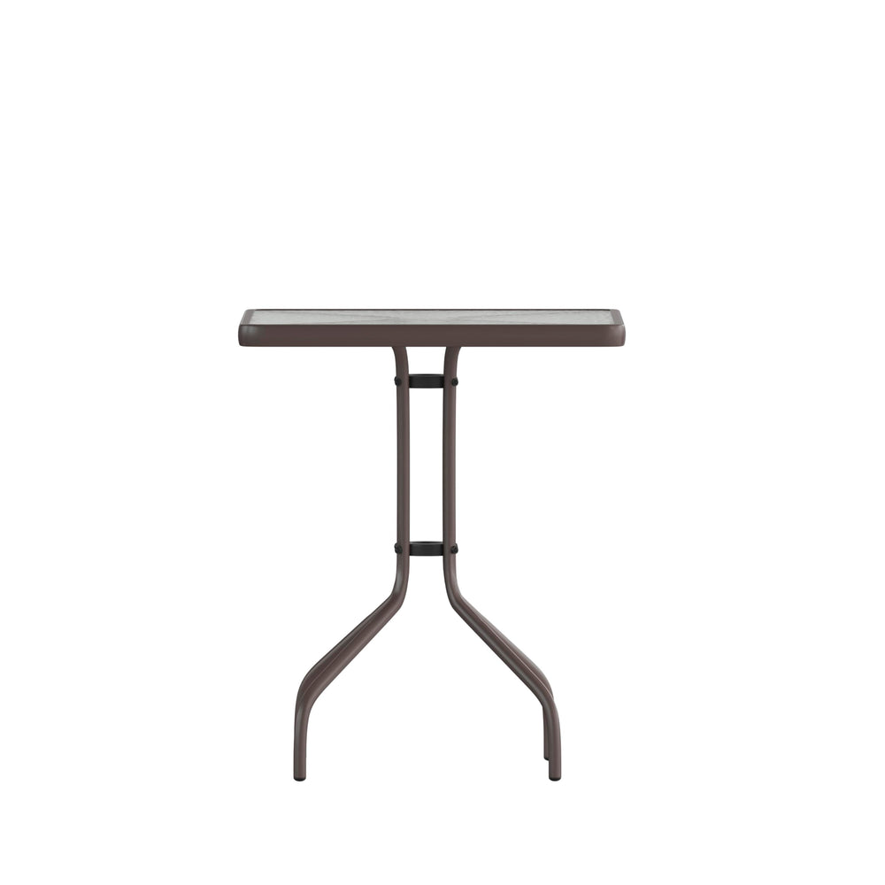 Flash Furniture table staged with potted plants benefit: versatile styling for decor