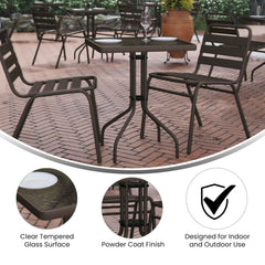 Flash Furniture tempered glass edge detail benefit: durable 5mm construction