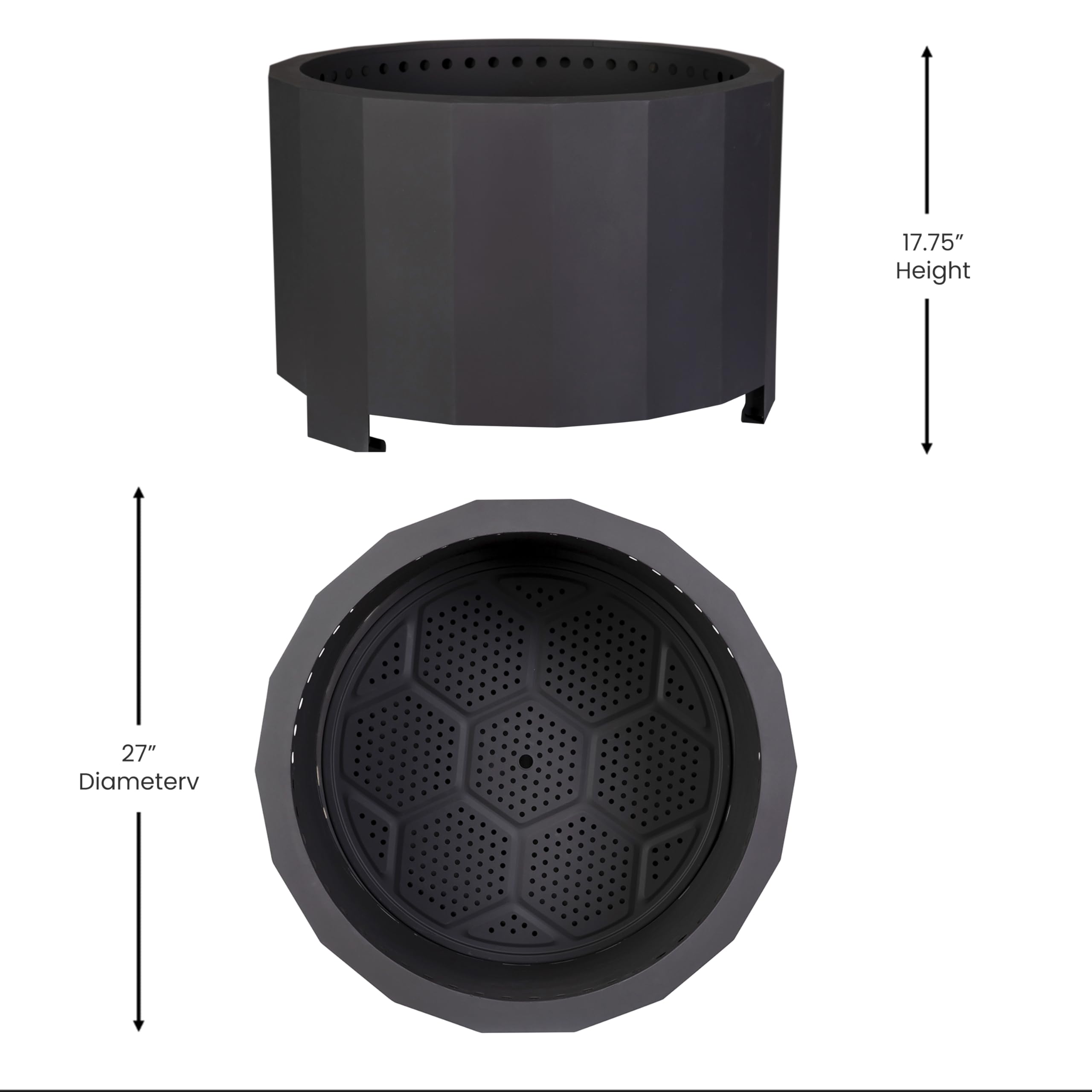 Flash Furniture burning in backyard illustrating low-smoke comfort for guests