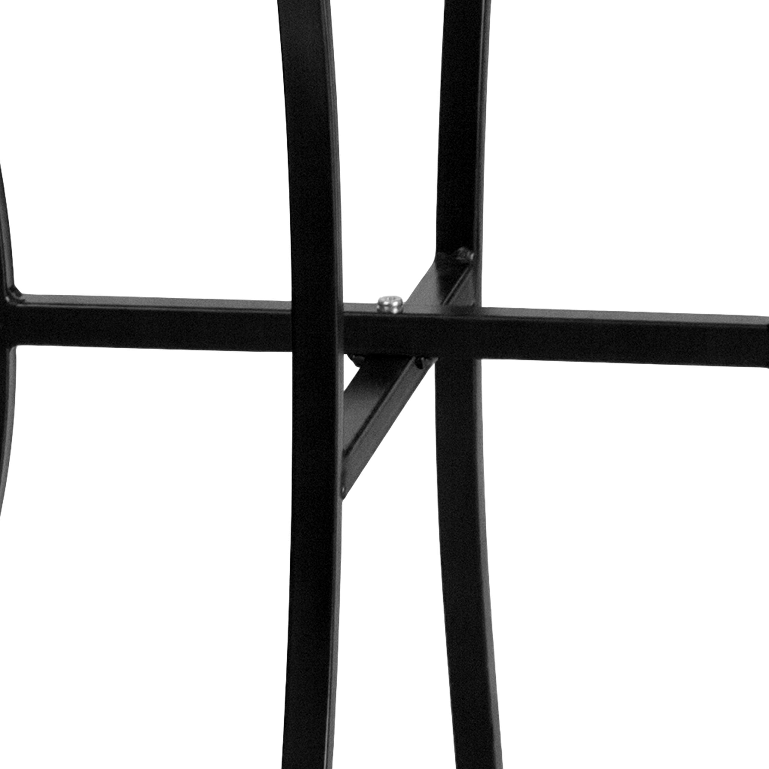 Flash Furniture underside view showing frame construction and hardware stability