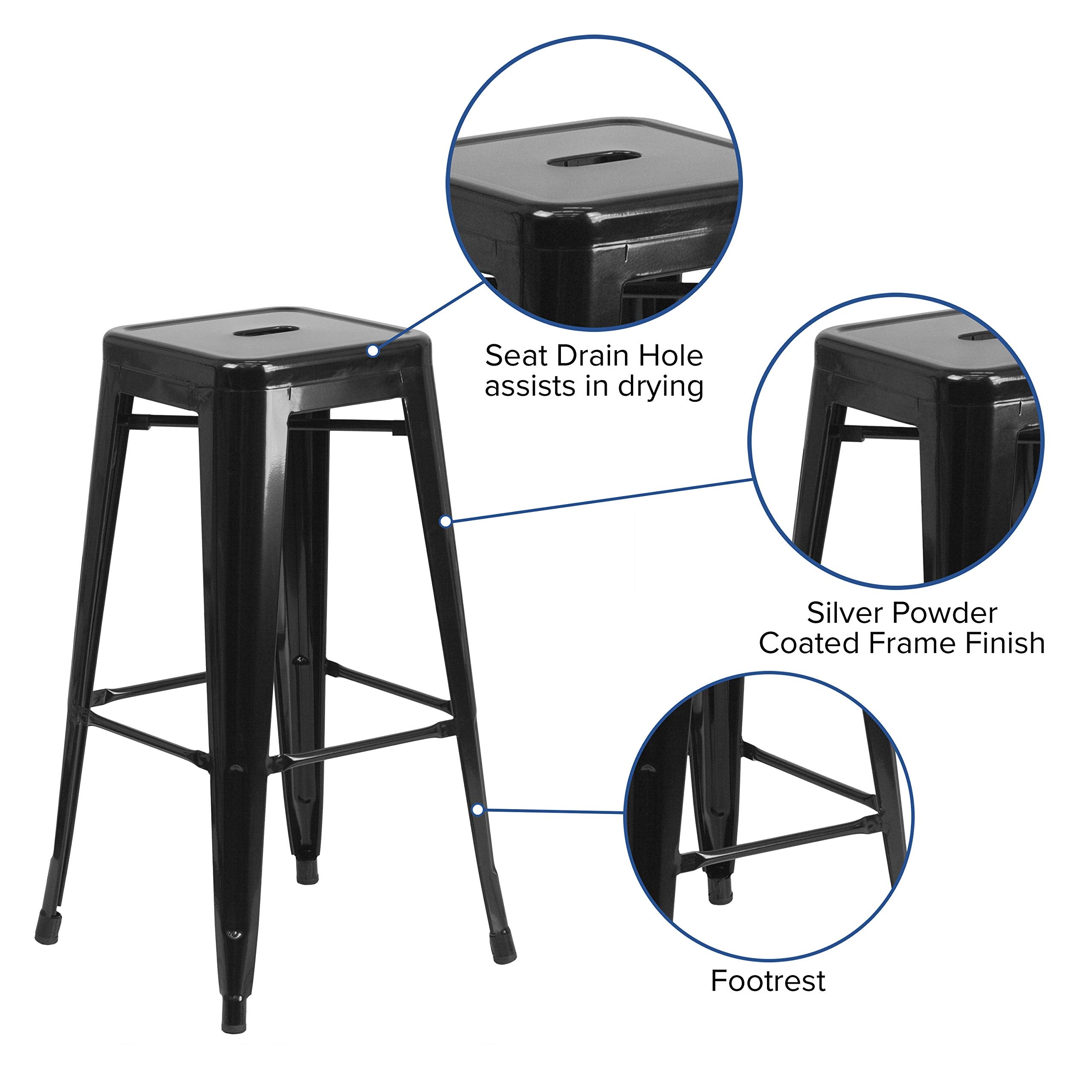 Flash Furniture welded cross brace detail showing reinforced support and stability
