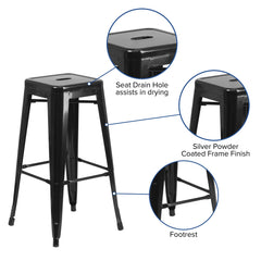 Flash Furniture welded cross brace detail showing reinforced support and stability