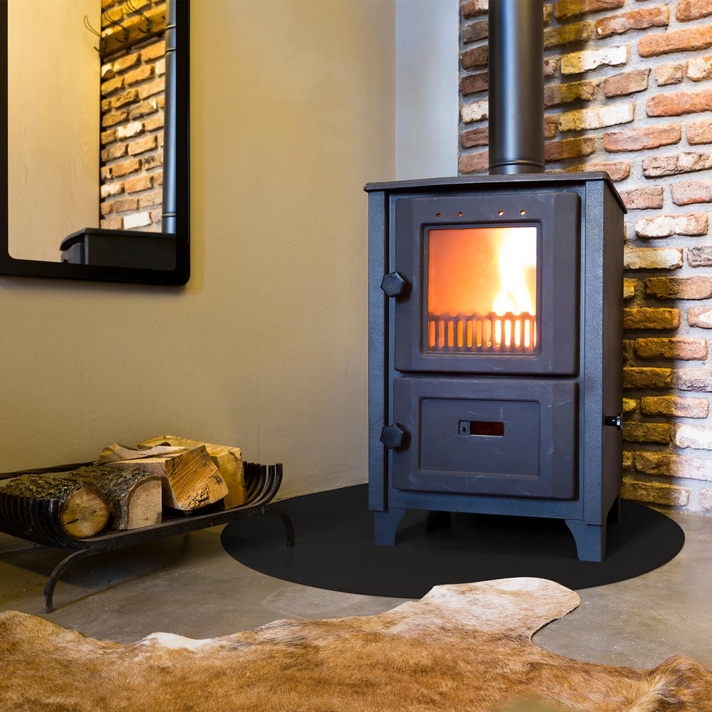 FLASLD hearth mat rolled for compact storage and easy portability