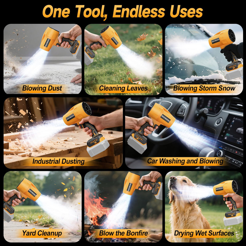 Fledukten blowing leaves on patio showing efficient outdoor debris clearing