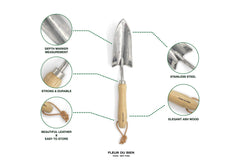 Fleur Du Bien polished stainless steel tool head close-up resisting rust