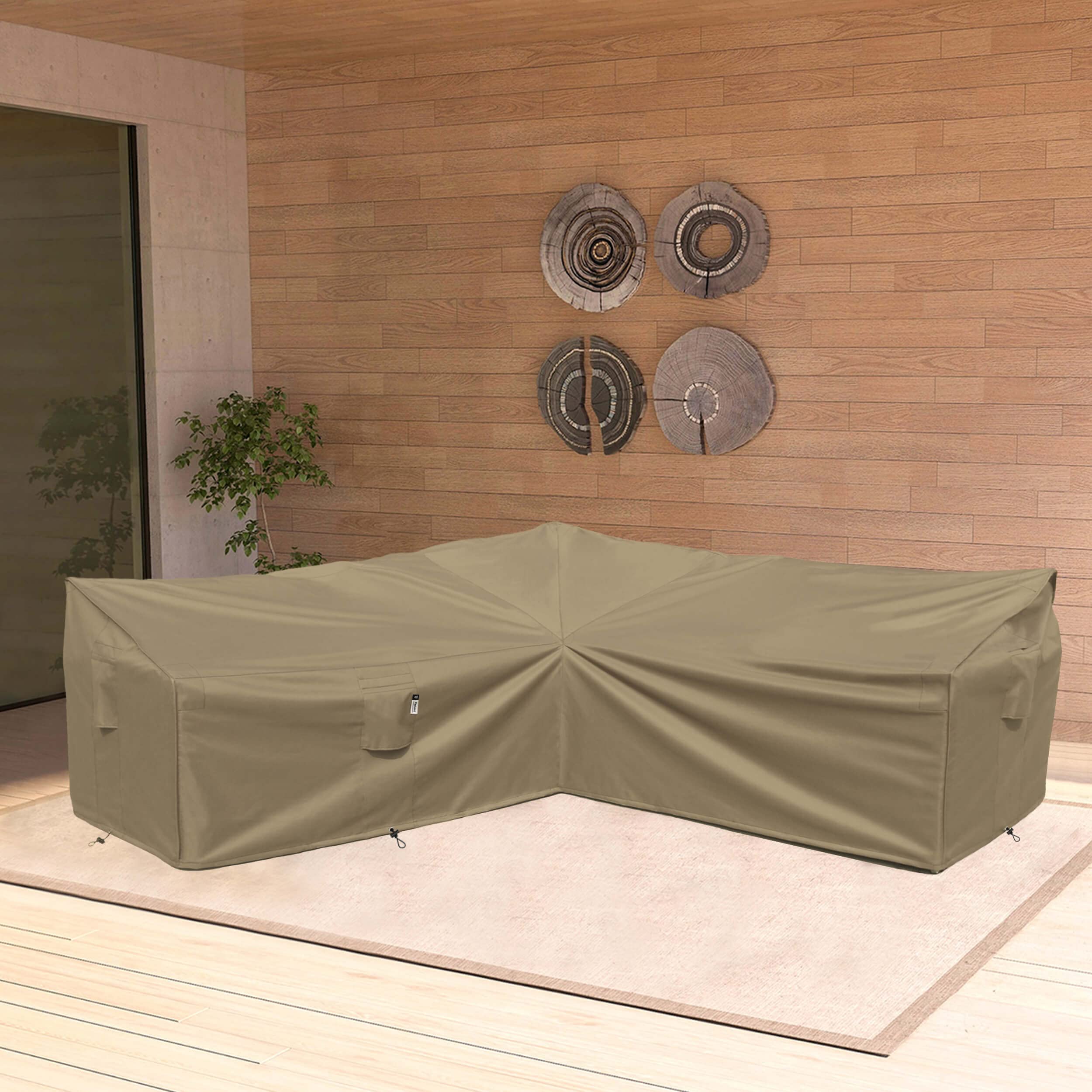 Flexiyard covered patio in backyard illustrating protection and style